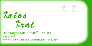 kolos kral business card